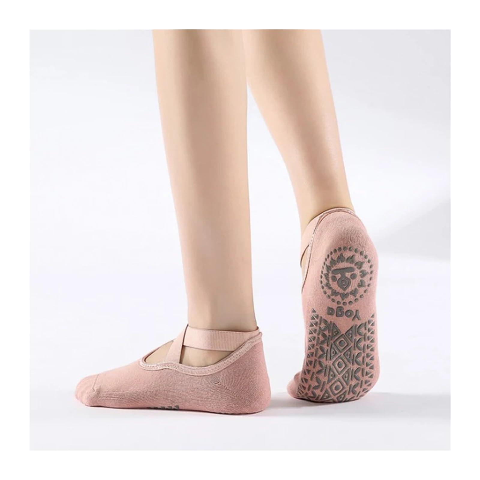 Calcetines de Yoga for Mujer Vendaje Antideslizante Transpirable Pilates Ballet Danza Medio Dedos de los pies Adecuado para Yoga, Danza, Deportes, Fitness(Skin Tone)