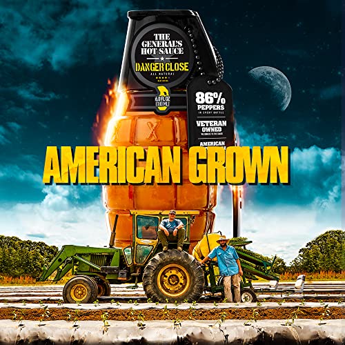 The General's Hot Sauce Heat Seeker: Three 6 Oz Bottles Of Gourmet Hot Sauce Made With American-Grown Cayenne And Habanero Peppers. Dead Red/Danger Close/Shock & Awe #TOP5