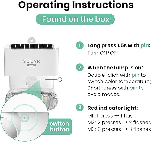 Miniatura 3 de Solar Wall Light Outdoor, 3000K 4000K Solar Motion Lights, 180° Adjustable Lamp Head, 2000LM Solars Security Lighting for Door, Yard, Garage, White,