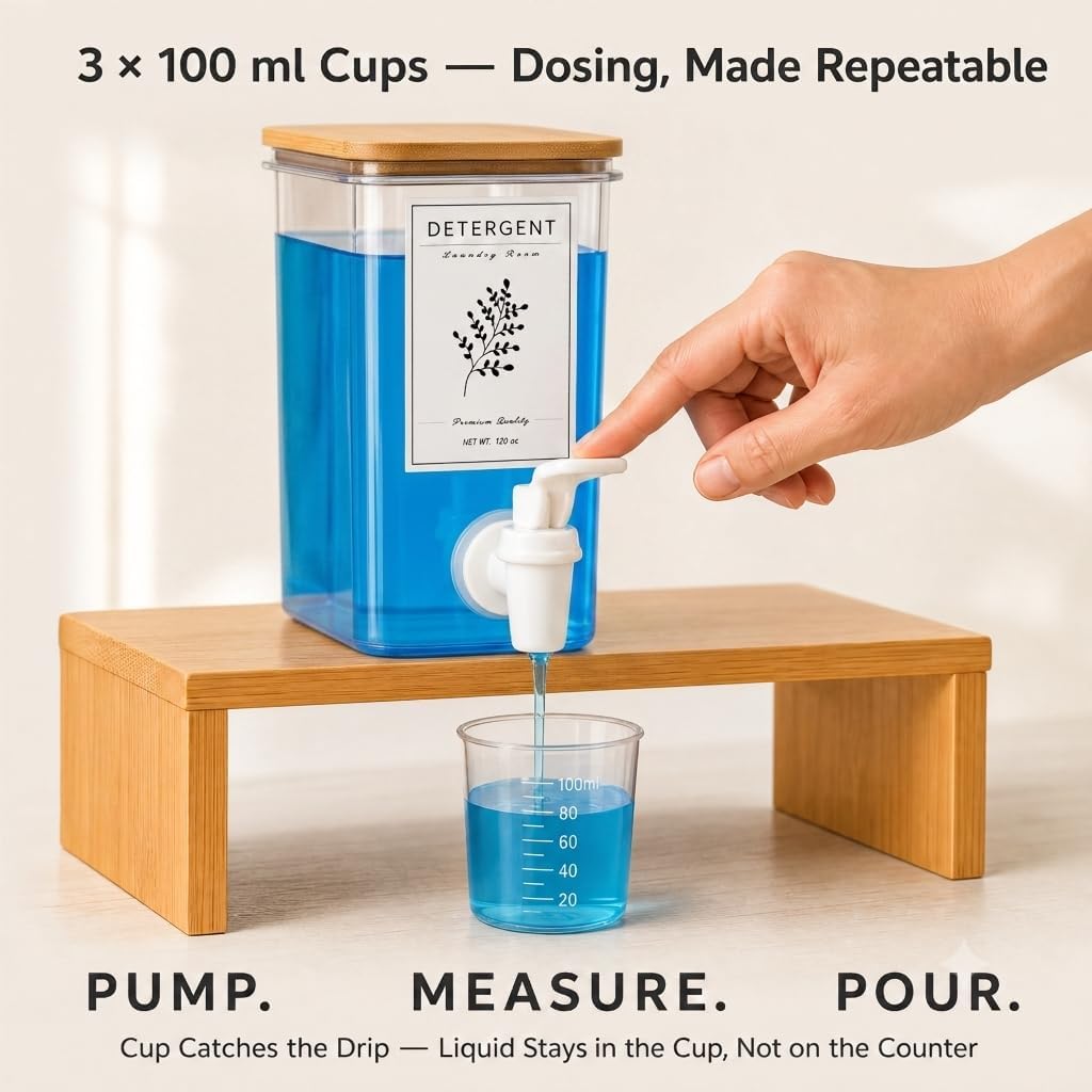 Laundry Detergent Dispenser Set with Stand