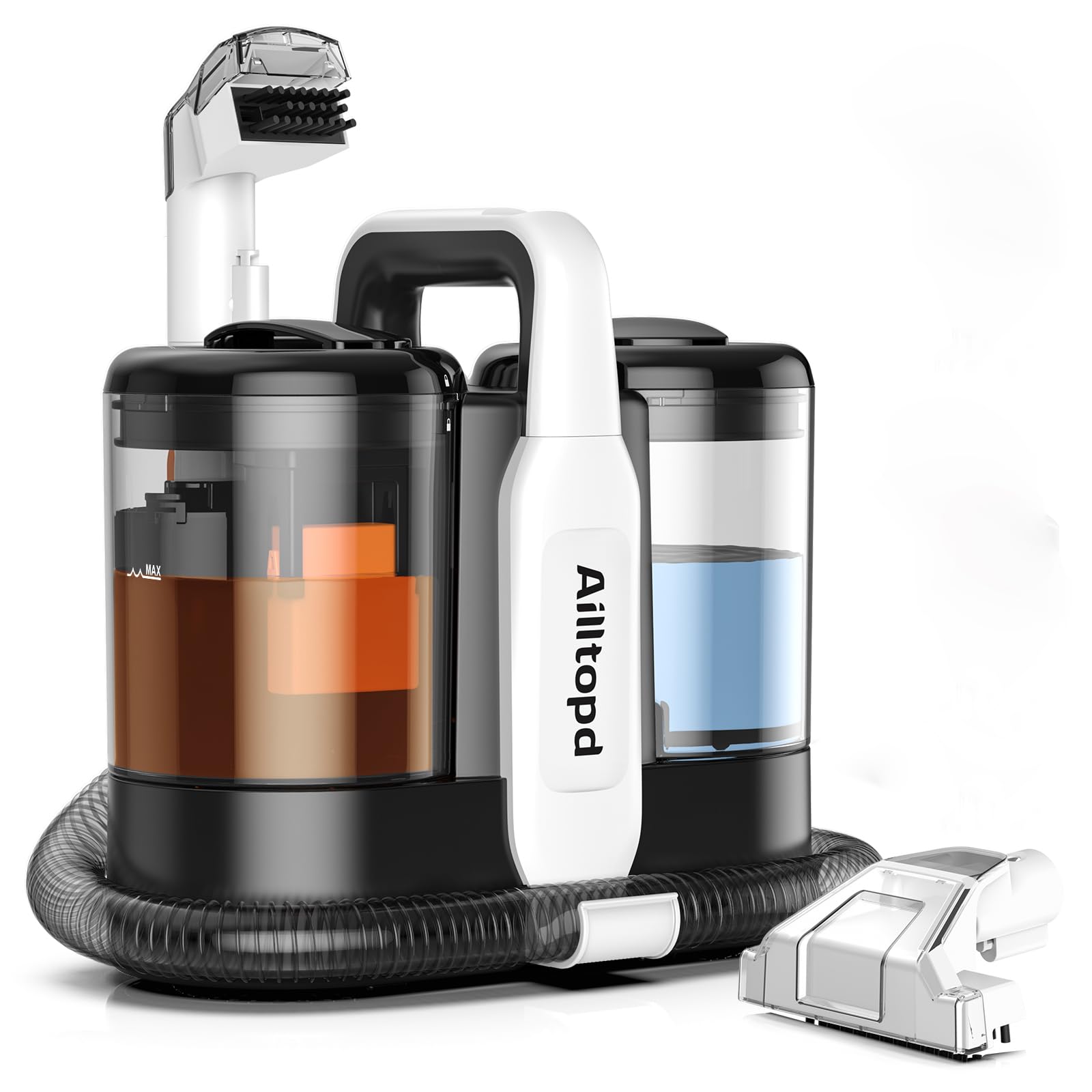 Portable Carpet & Upholstery Spot Cleaner, Powerful Suction & Spot Remover, Deep Stain Cleaning for Carpet, Car Seats, Pets, Stairs, Couches, with Dual Size BrushHead