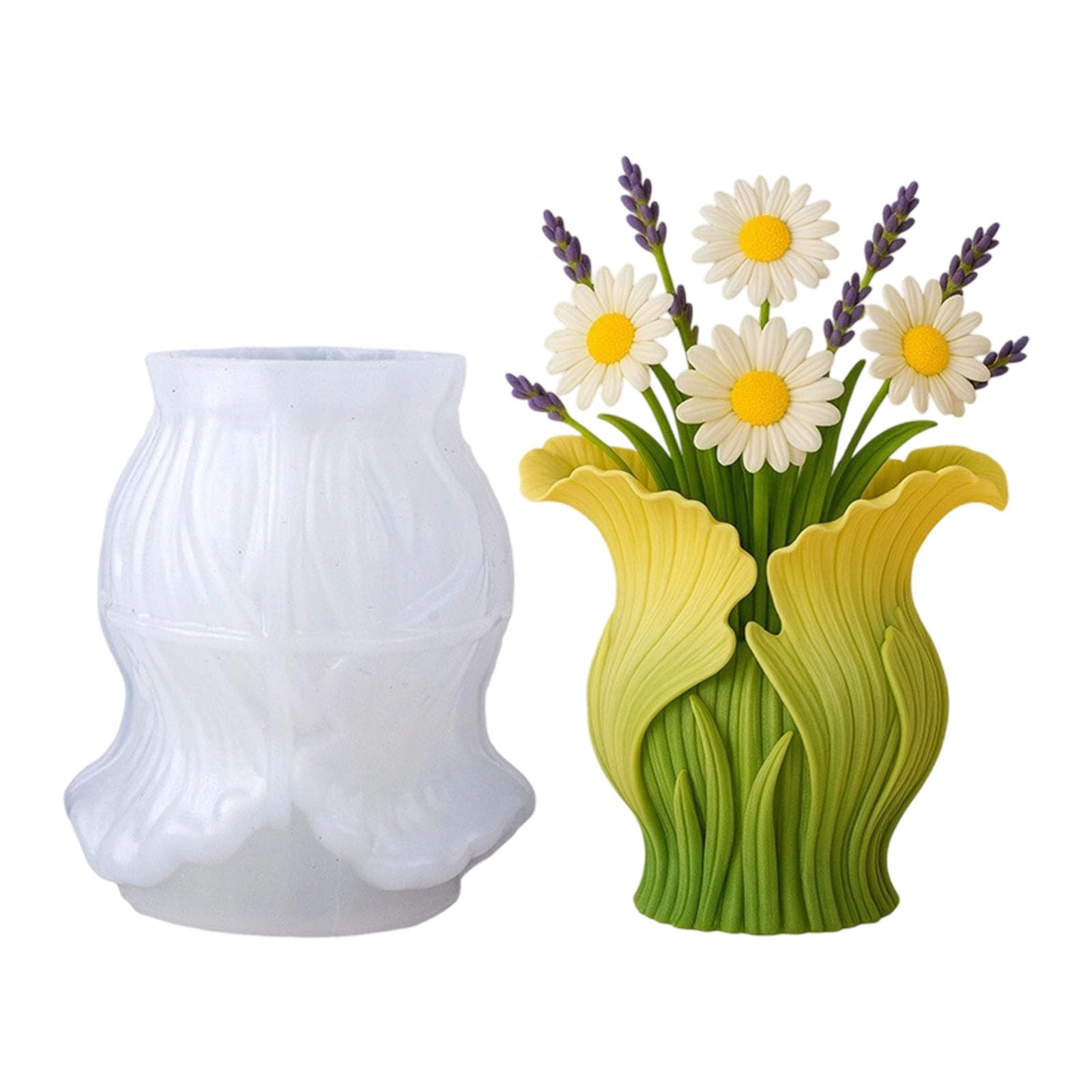 Pangboer B Flexible Mold In Silicone For Decorative Vase Casting, Home Decor Container Projects, Making, And Use Vessel Mold Pouring Decorative Holder Project Tabletop Display Studio