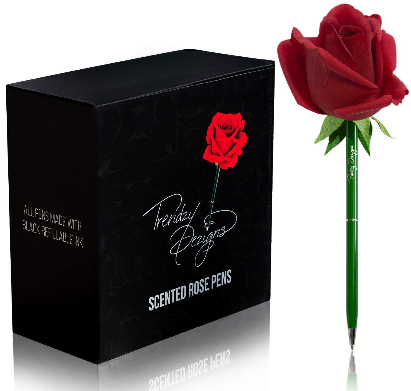 Trendzy Dezigns Red Flower Pens