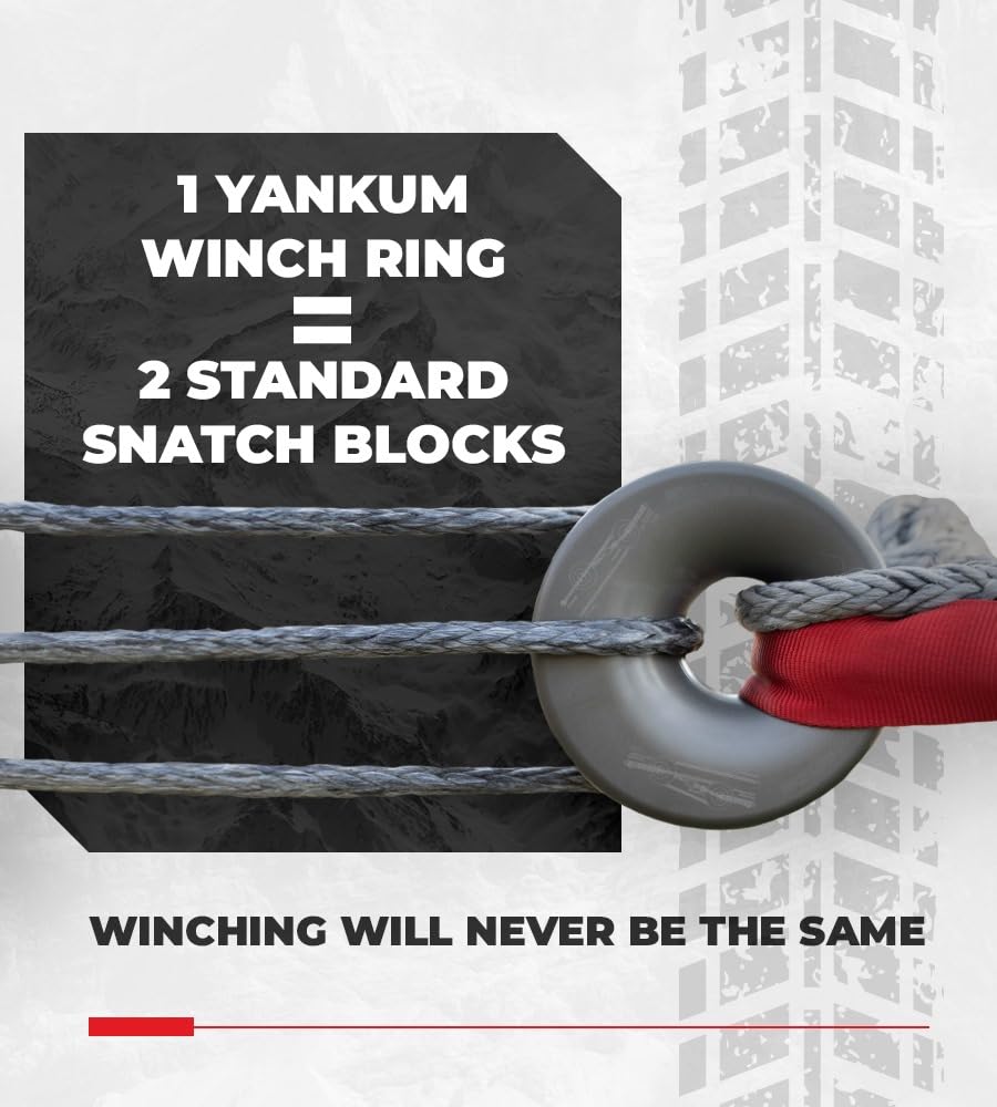 Yankum Snatch Block Ring - Heavy Duty Pulley for Winch & Recovery Gear, Off-Road Towing Accessories, ATV/UTV Recovery Snatch Block, Synthetic Rope Pulley, Made in USA
