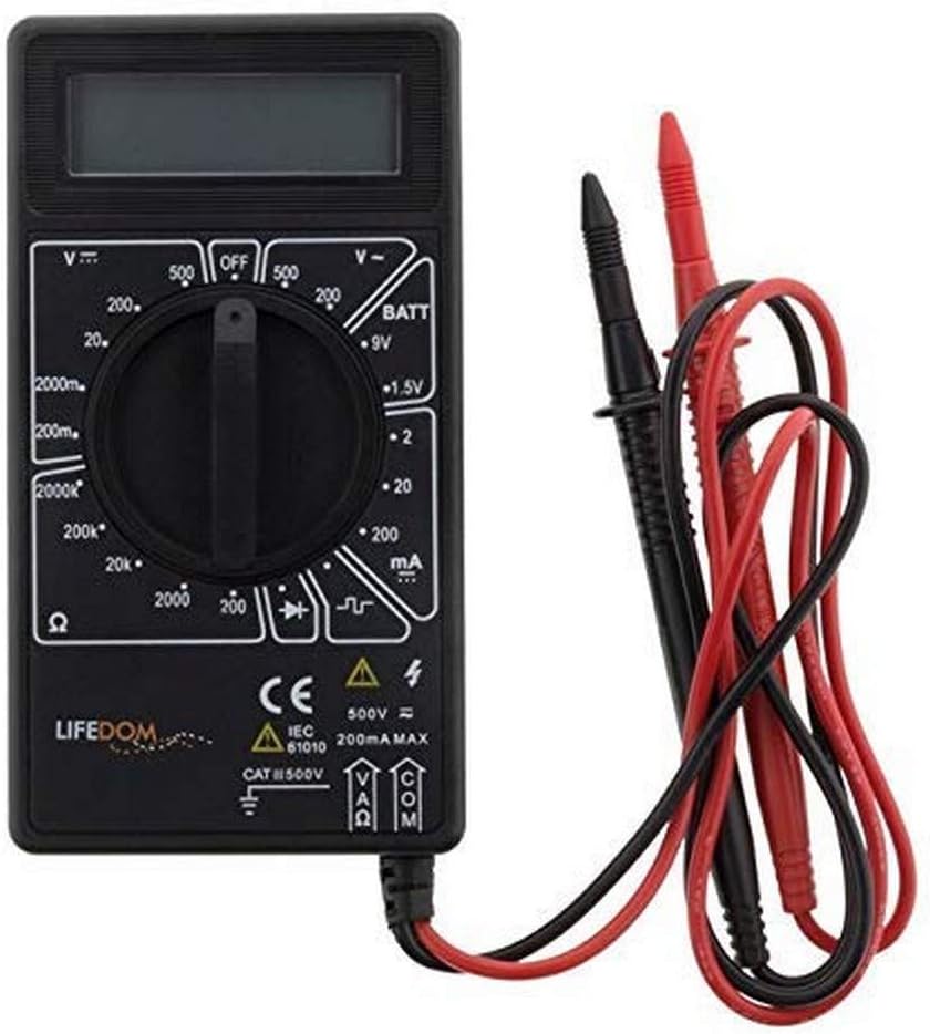 Lifedom 161065 Digital Multimeter 19 Gauge Black