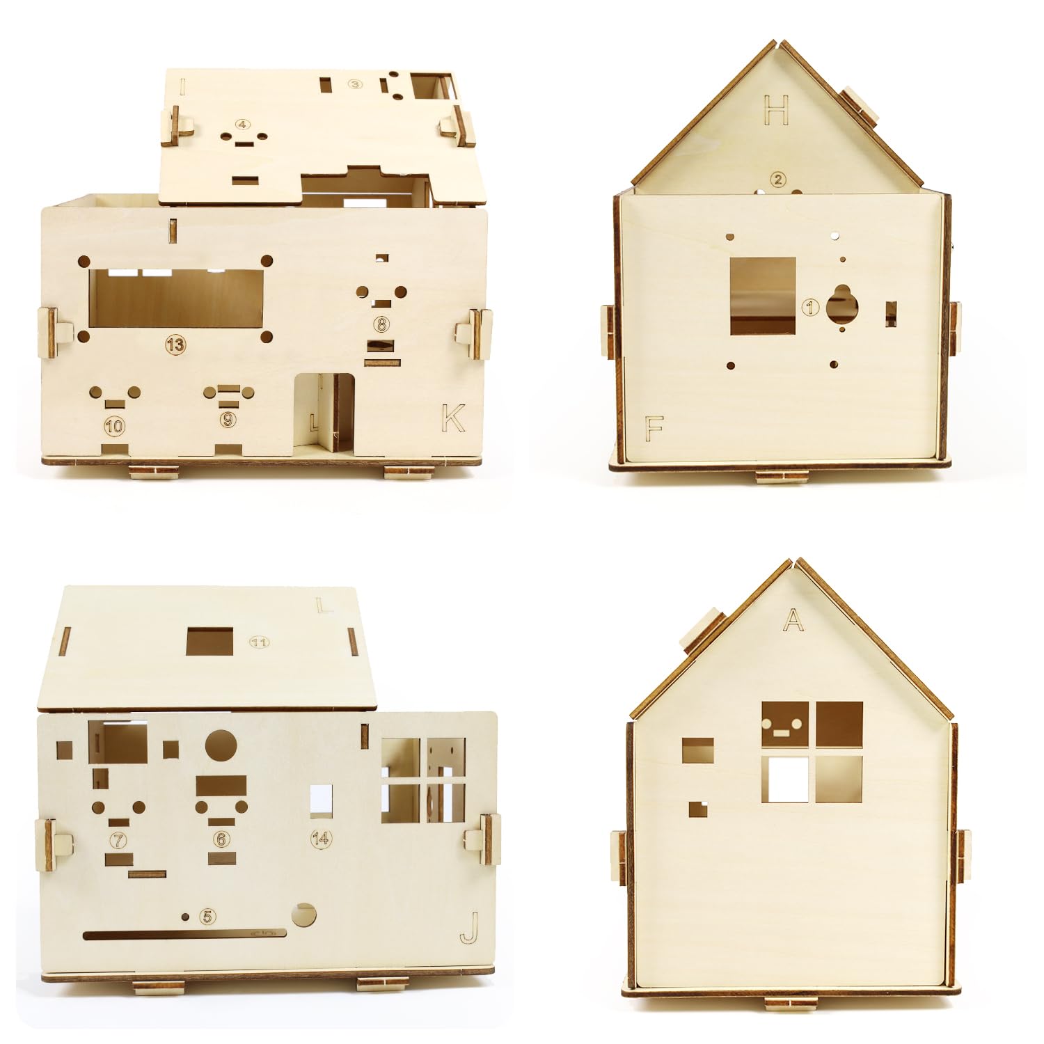 KEYESTUDIO Fine Balsa Wood for BBC Microbit, Sheets Smooth Linden Wood Board for Crafts Projects, Model Making, exclude Microbit and Sensor Module