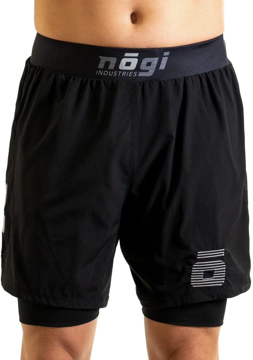 Nogi Industries Ghost 7" Premium Lined Grappling Shorts - Black