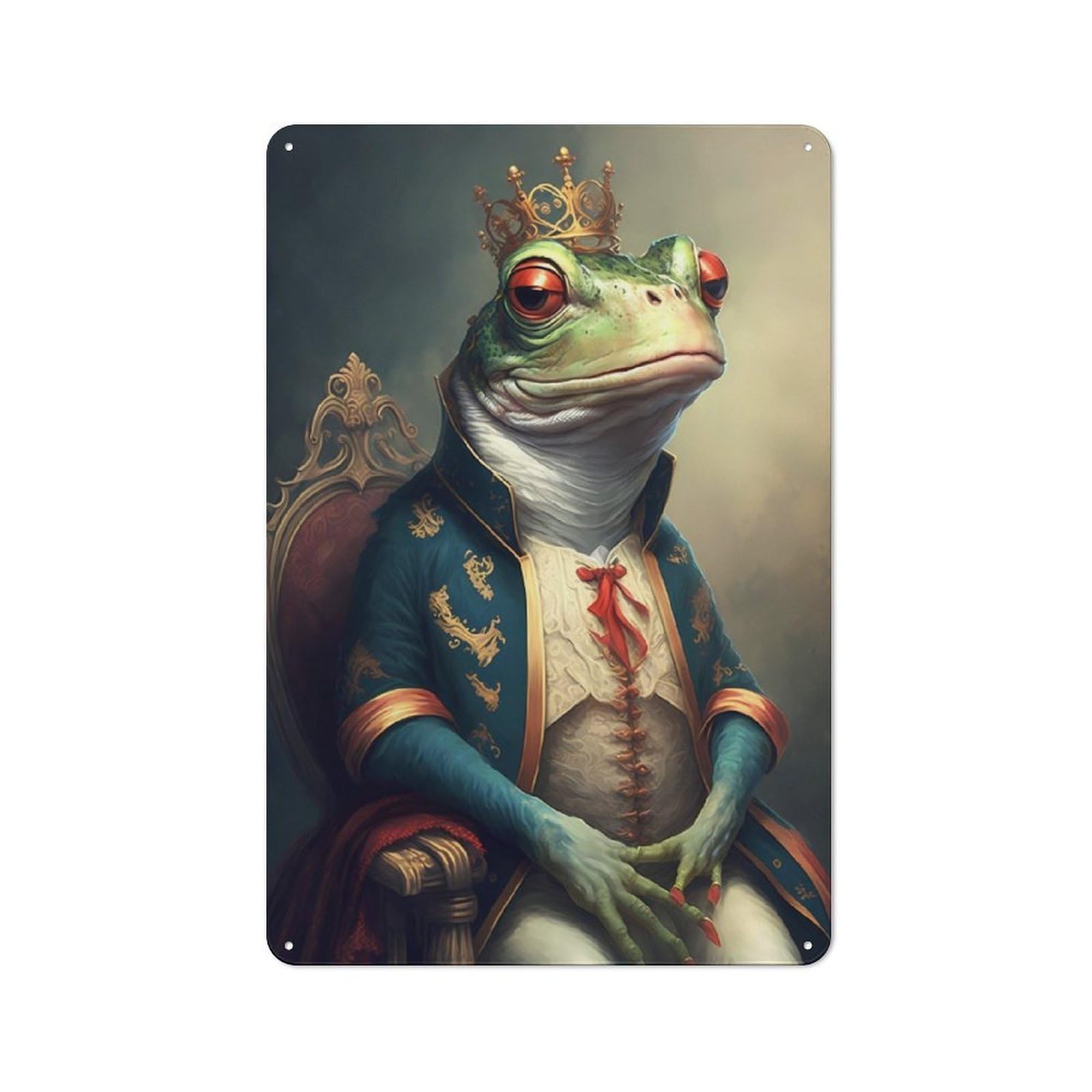 Junmoney Frog Mysticism Retro Tin Wall Plaque 30X20cm For Studio Or Craft Room, Winter Wall Decor For Creative-Space Collectors