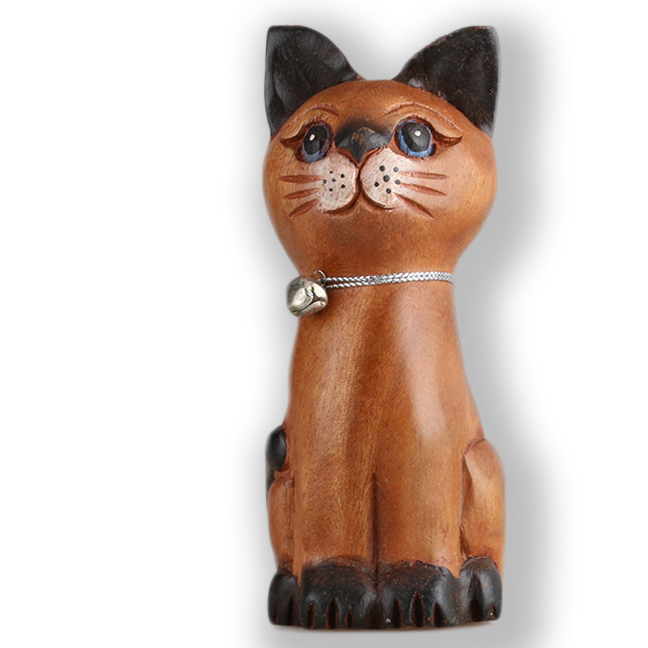 ART-CRAFT HTKA020 Holzkatze in verspielter Pose bemalt 10 cm