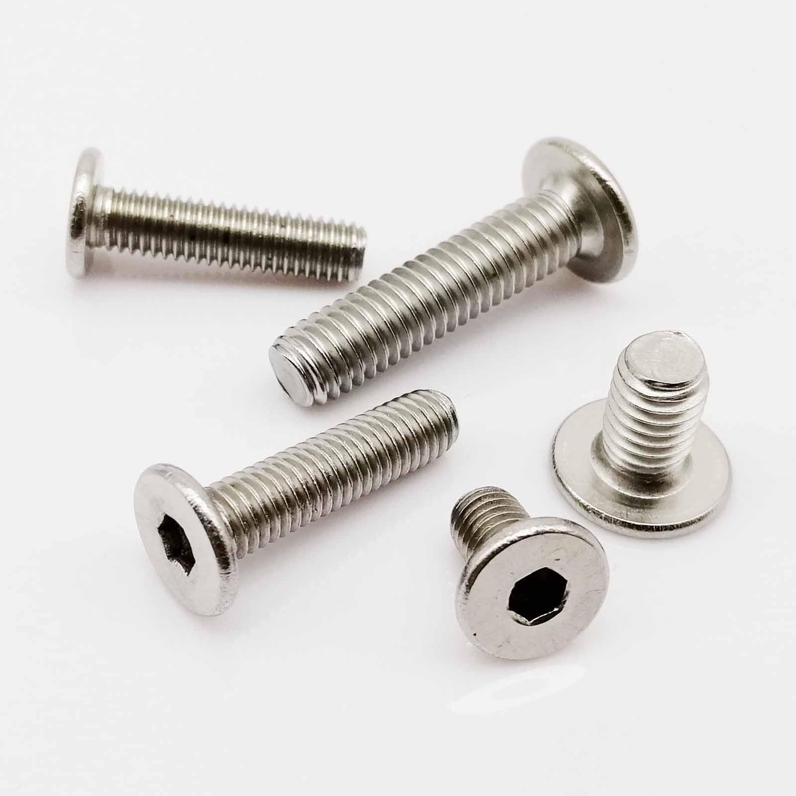 Tornillo autorroscante de 5/50 cm M1.6 M2 M2.5 M3 M4 M5 M6M8 A2 304 hexagonal de acero inoxidable ultrafino ultrafino bajo plano cabeza de oblea tornillo cubierta (40 mm, M6 10 piezas)