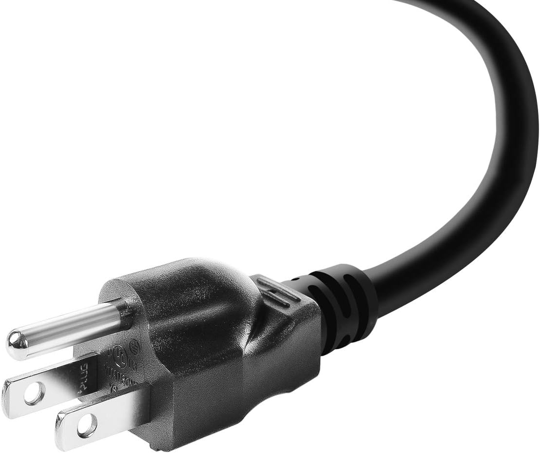 10ft 16 Gauge 3 Prong Heavy Duty Replacement Power Supply Cord Cable 110V 115V 120V Pigtail for Universal AC Appliance, NEMA 5-15P Plug US SJT 16AWG (13A)