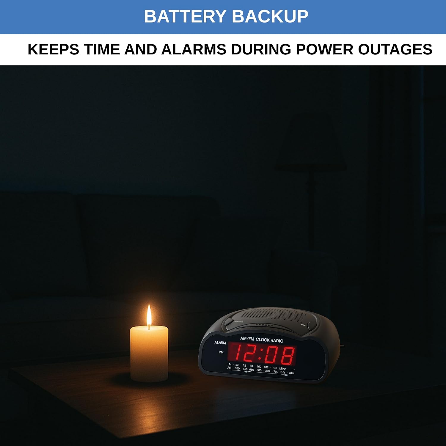 Digital Alarm Clock | AM/FM Clock Radio with Red LED Display, Loud Alarm for Heavy Sleepers | Desk or Bedside Clock