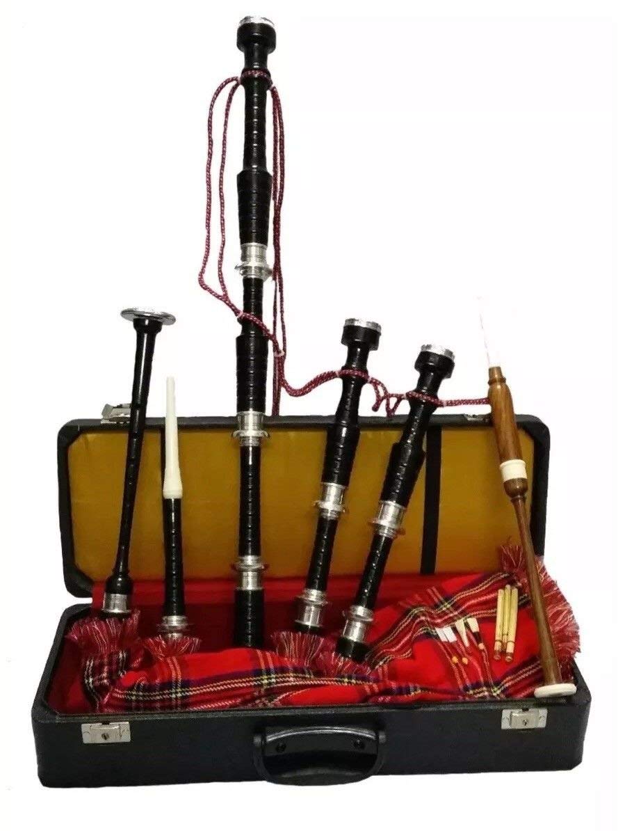 Großes Dudelsack aus Rosenholz mit Nickel-Silberhalterungen und Hartschalenkoffer