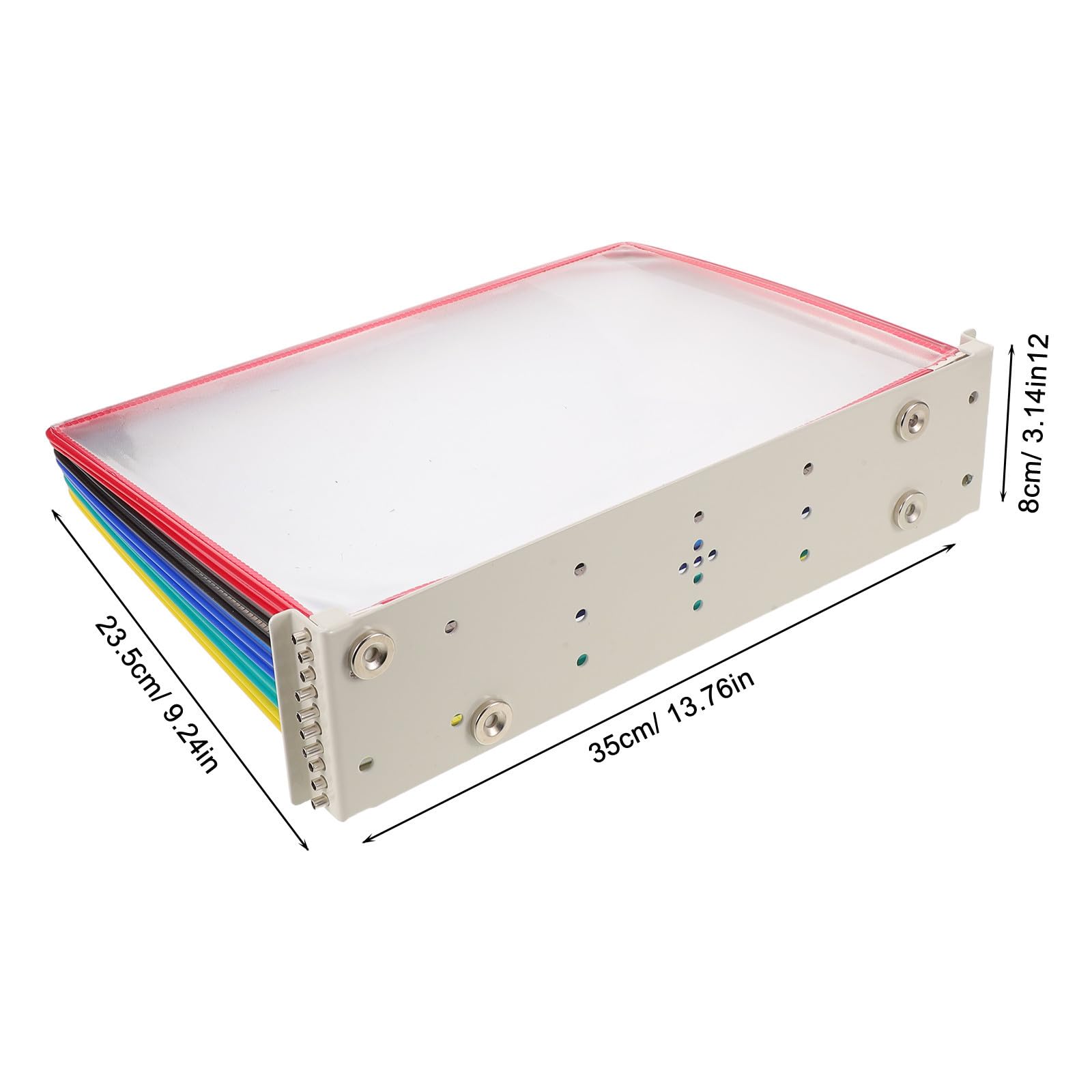 HEMOTON Magnetischer Briefablage Organizer mit 10 Fächern für A4 Dokumente Platzsparendes Design aus Eisen und Pvc für Home Office und Unterricht