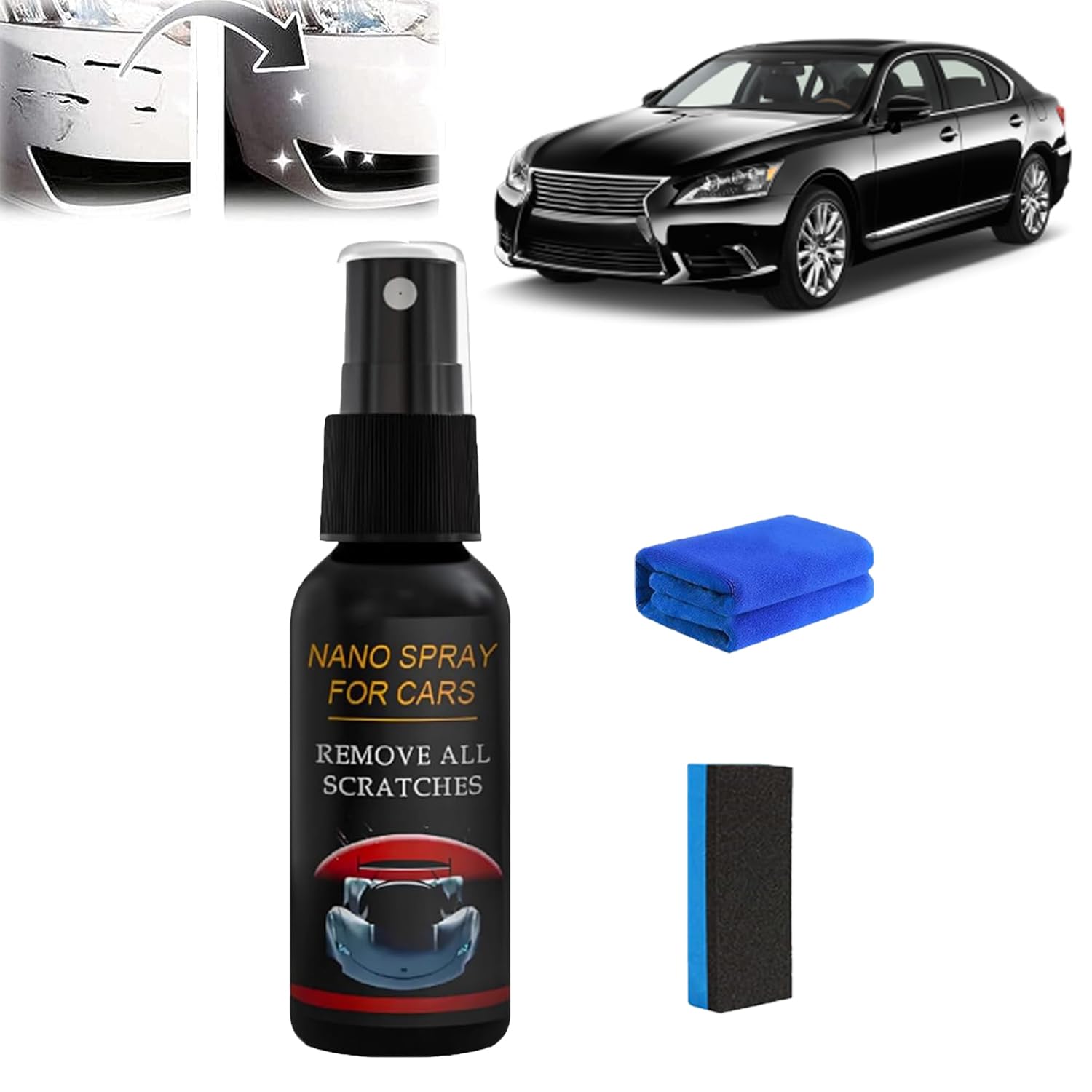 NurafixAuto Spray Kratzer Entfernen, Quick Effect Coating Agent, Auto-Beschichtungs- Sprays für Glanz und Schutz, NurafixNano-autospray Auto Kratzer Entferner Remove All Scratches (1pcs)