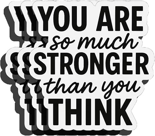 3 calcomanías inspiradoras de vinilo con texto en inglés "You are So Much Stronger Than You Think" ("You are So Much Stronger Than You Think") -