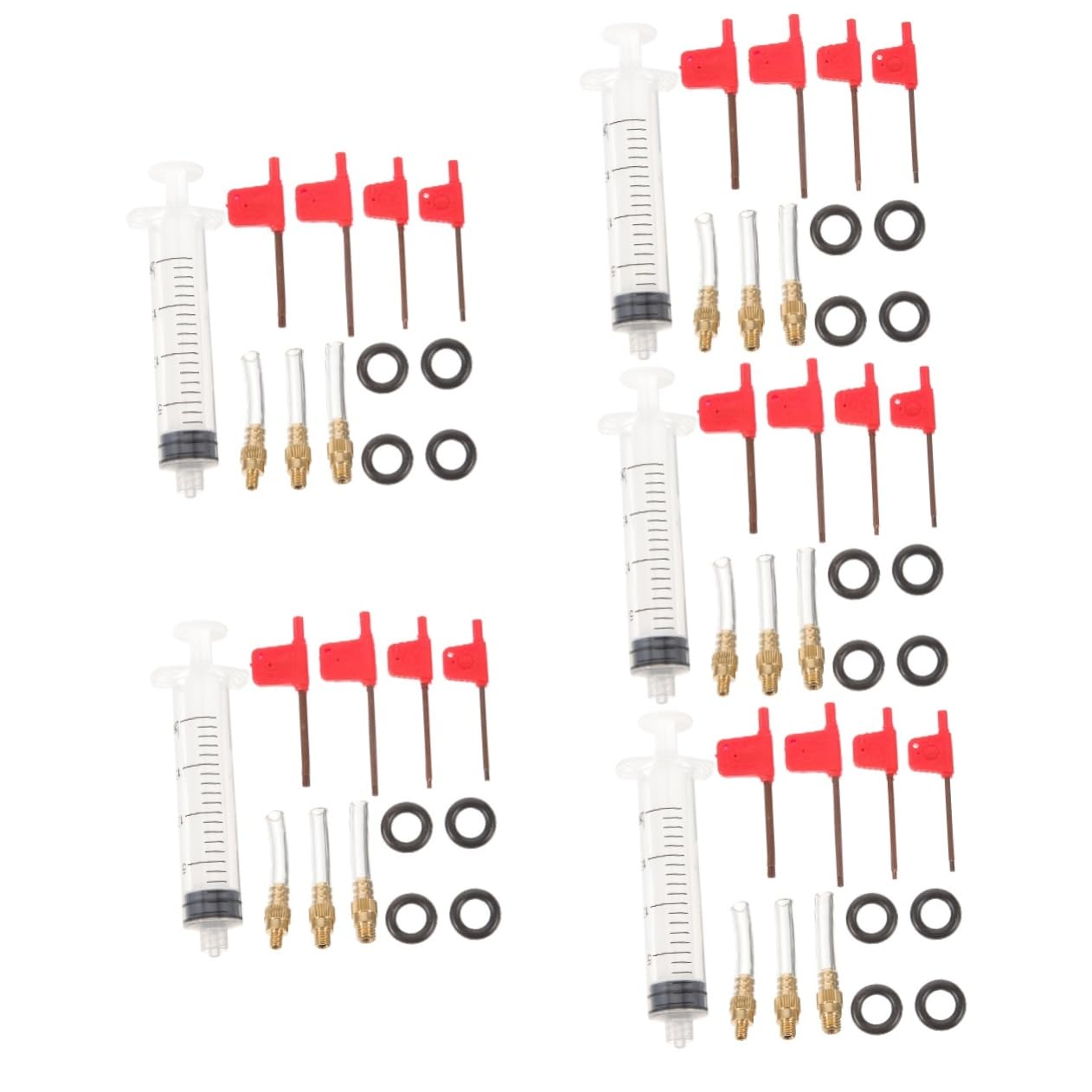 Abaodam 5 Ensembles Kit de Purge pour Vélo Outil de Réparation de Freins avec Injection Huile Portable pour Entretien de Bicyclettes
