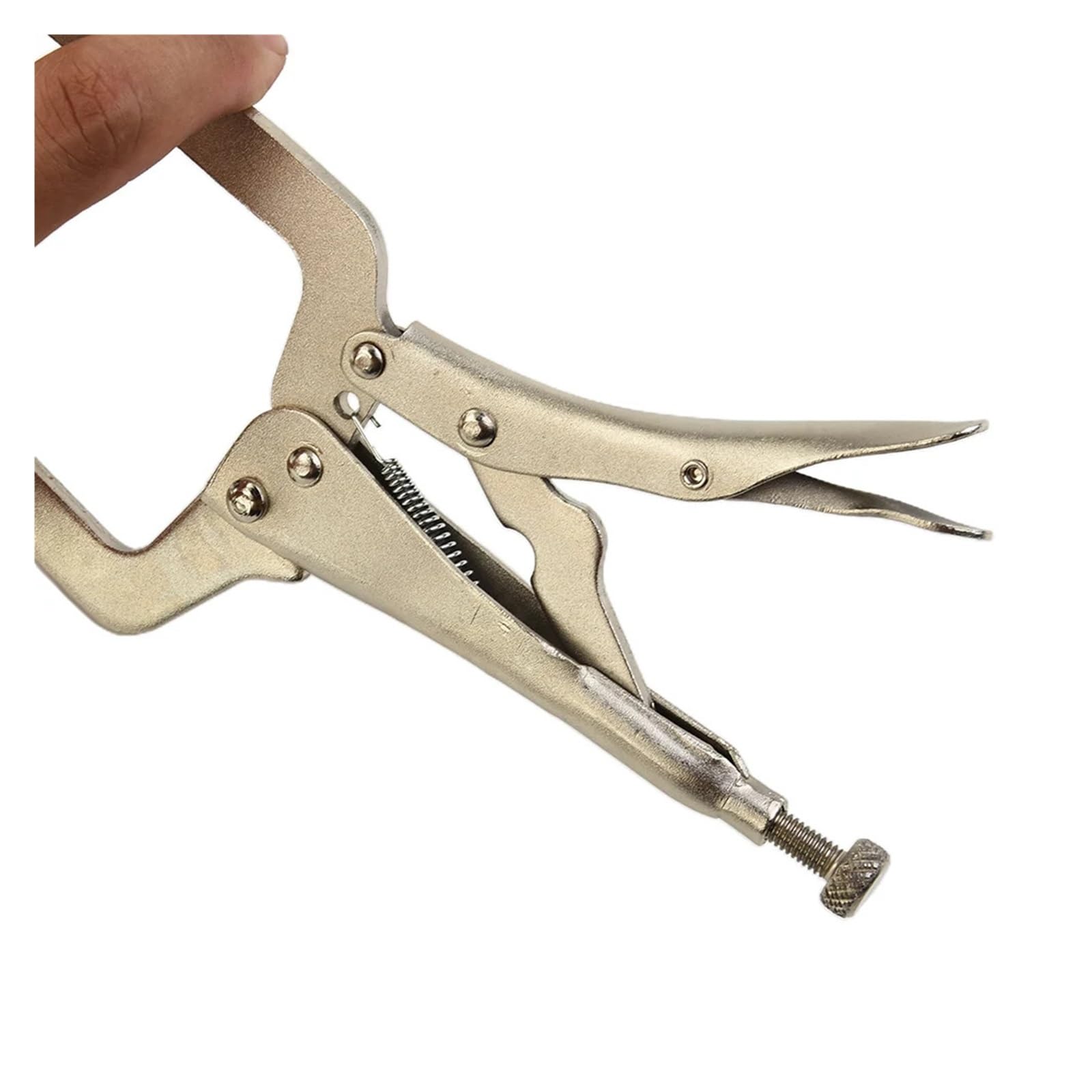 Pinza de acero C de 9 pulgadas con bloqueo de tornillo de banco de soldadura, pinza de soldadura resistente, herramienta de localización de espiga de madera de precisión para carpintería, metalurgia y