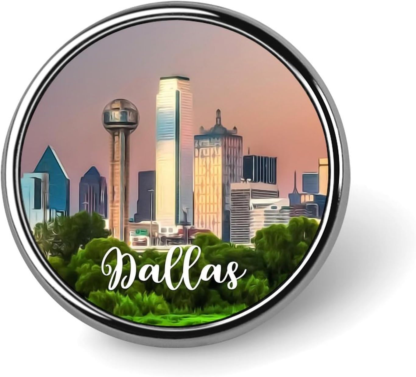 Dallas Landscape Pins Pack Visitor Souvenir Skyscrapers Enamel Pins City Pride City Scene Custom Buttons Funny City Travel Landscape Lapel Pins Accessory For Women Girls Kids