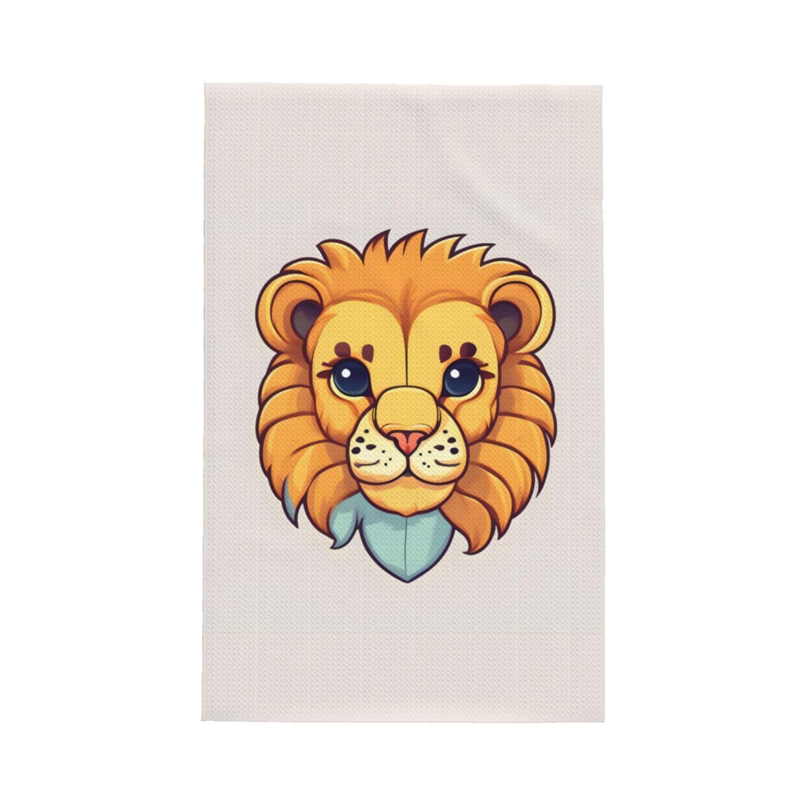 SXZVVBN Cartoon cute little lion Super Absorbent Microfibre Waffle Towels Fast Drying Dish Cloths Home Cafe Barista