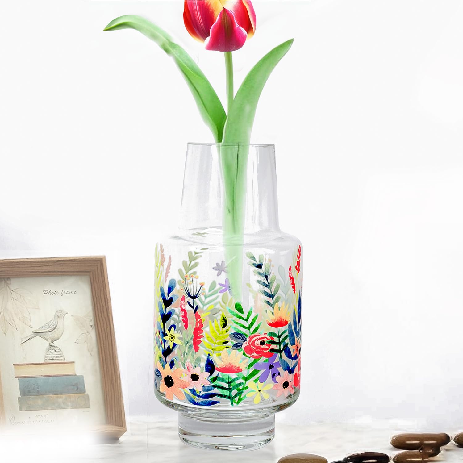 Ekhasa 100% Crystal Glass Vase Flower Pot for Home Decoration | Center Table Decorative Items | Thickened Transparent Glass Vase for Flowers. Bookshelf, Dinner Table, Office Desk & Premium Gift (B0D49KLTR3) Amazon Price History, Amazon Price Tracker