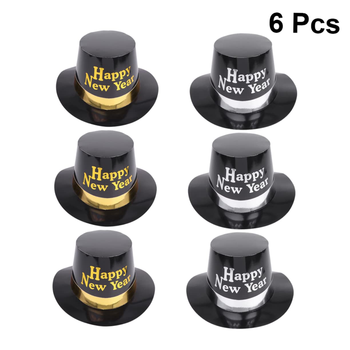 2 Sets Silvester-zylinderhut Party Neujahrshüte Lustige Partygeschenke Buchstaben-zylinderhut Für Feiern 6 Stück * 2