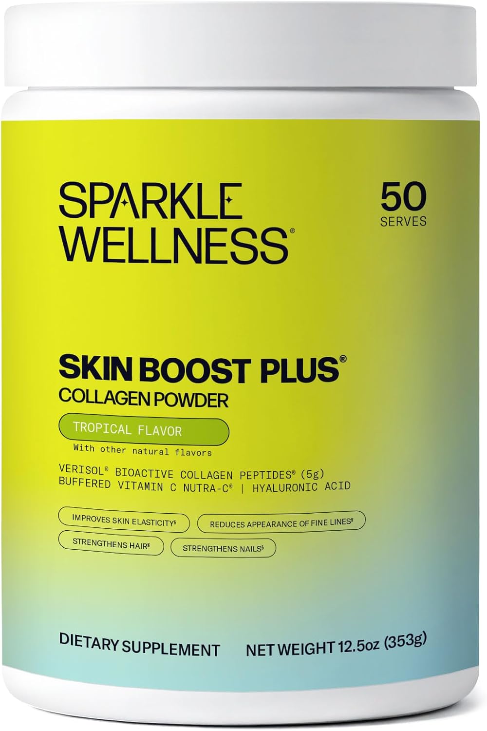 Sparkle Wellness VERISOL Bioactive Hydrolyzed Collagen Peptides | Collagen Powder Supplement with Vitamin C & Hyaluronic