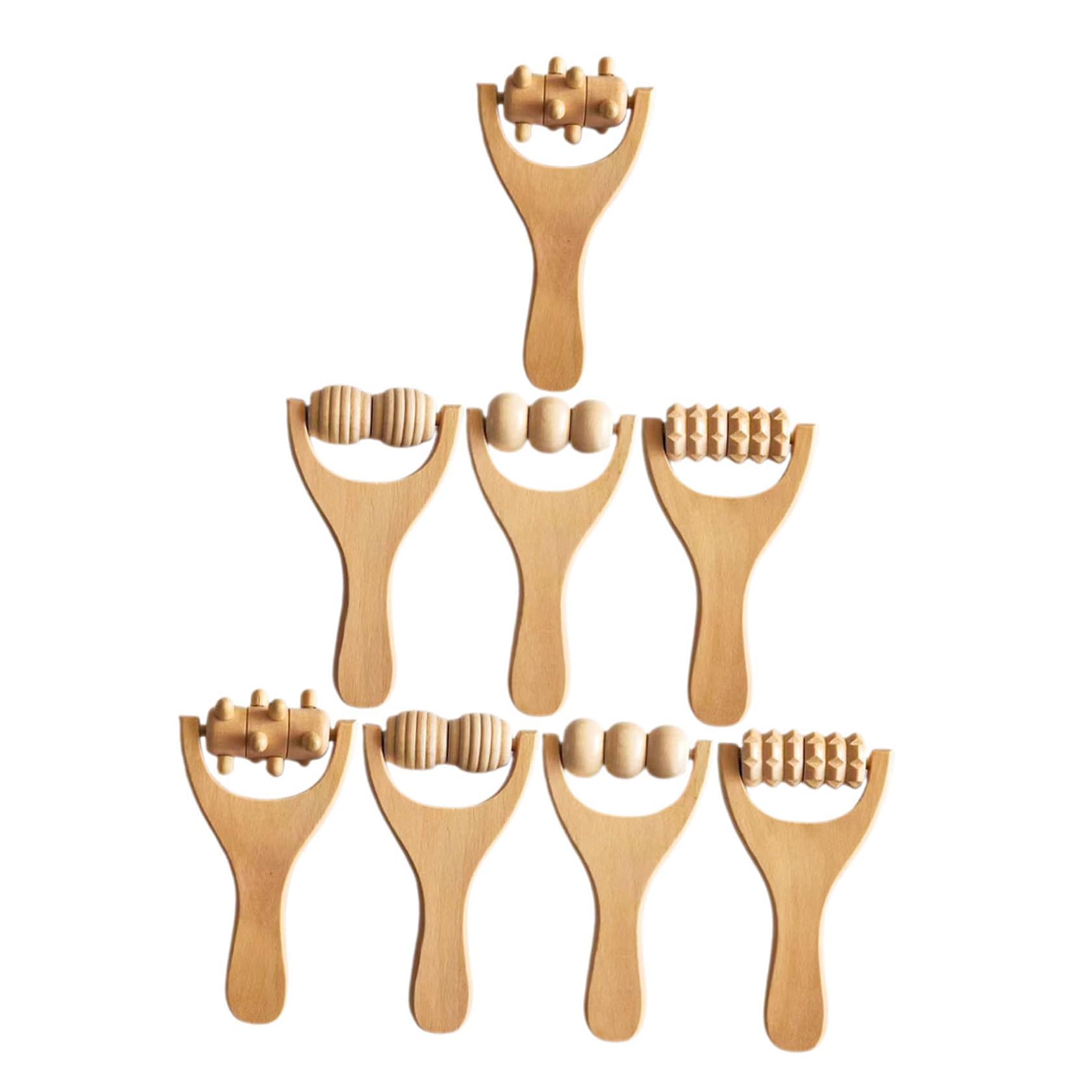 Genérico Herramienta de Masaje de Madera 8 Piezas para Pies y Cuerpo Masajeador de Puntos de Acupresión Portátil Dispositivo Multifuncional para Aliviar Tensión y Uso Diario