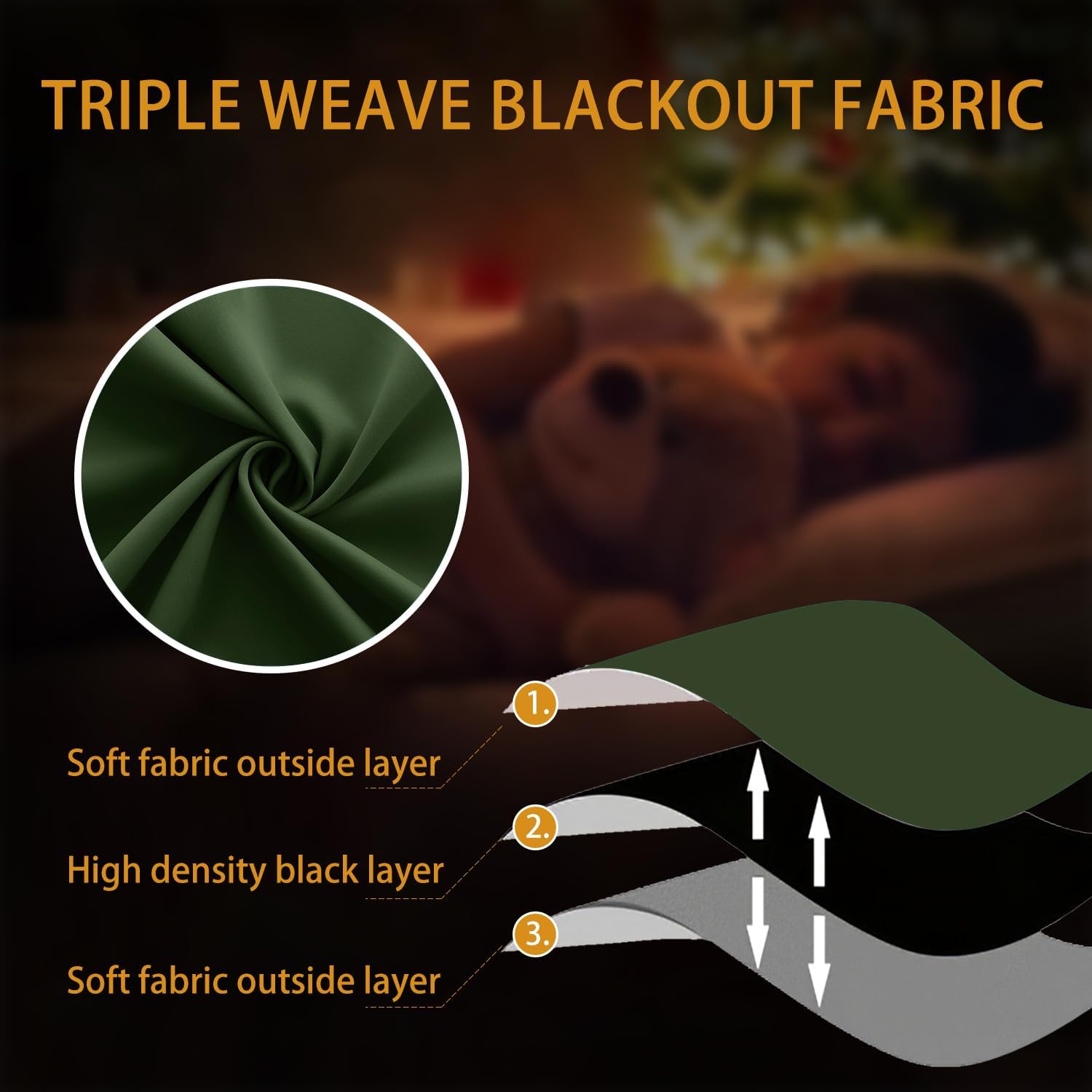 KOUFALL Olive Green Valances for Windows Bathroom Living Room Kitchen,52x18 Inch Length - Image 7