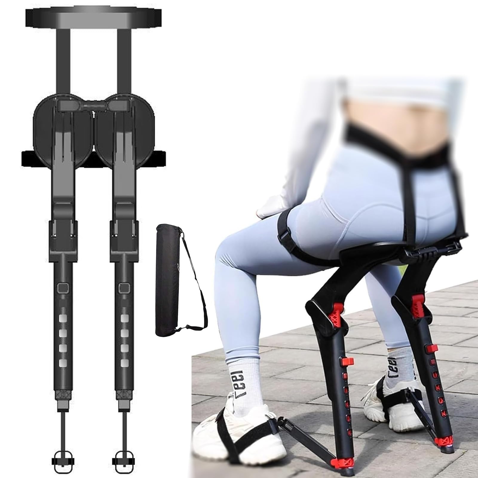 Chaise portable exosquelette tabouret pliant ergonomique outdoor