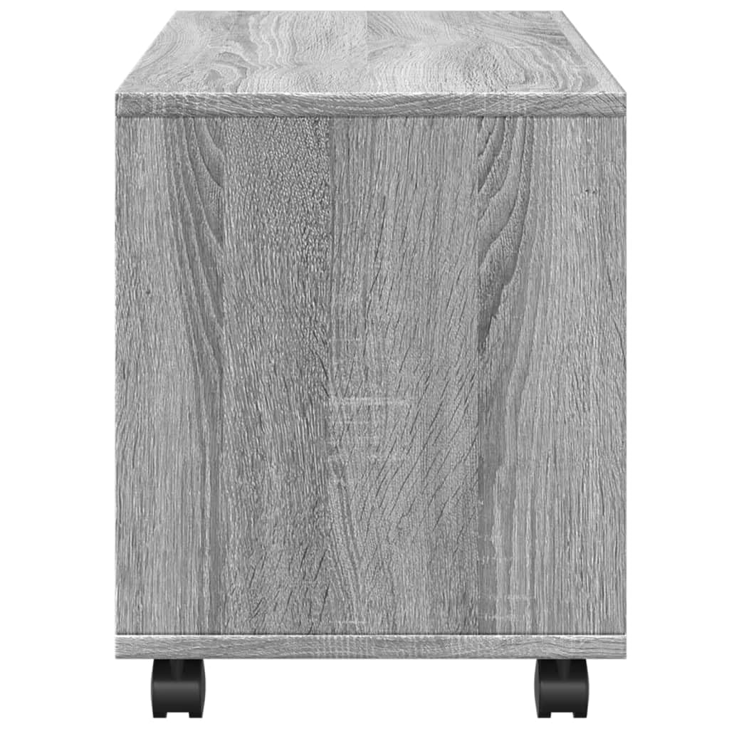 Sonoma szafka na kółkach, szara, 72 x 33 x 42,5 cm, materiał drewnopochodny, mobilny regał z 4 kółkami, 2 hamulce, uniwersalny stojak winylowy do salonu, biura i sypialni