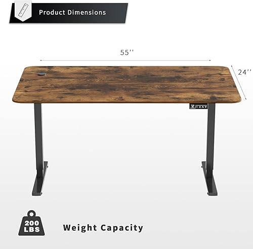 Miniatura 51 de YESHOMY Escritorio eléctrico de pie ajustable en altura, mesa de computadora de 48 pulgadas, estación de trabajo de oficina en casa, patas Pierna