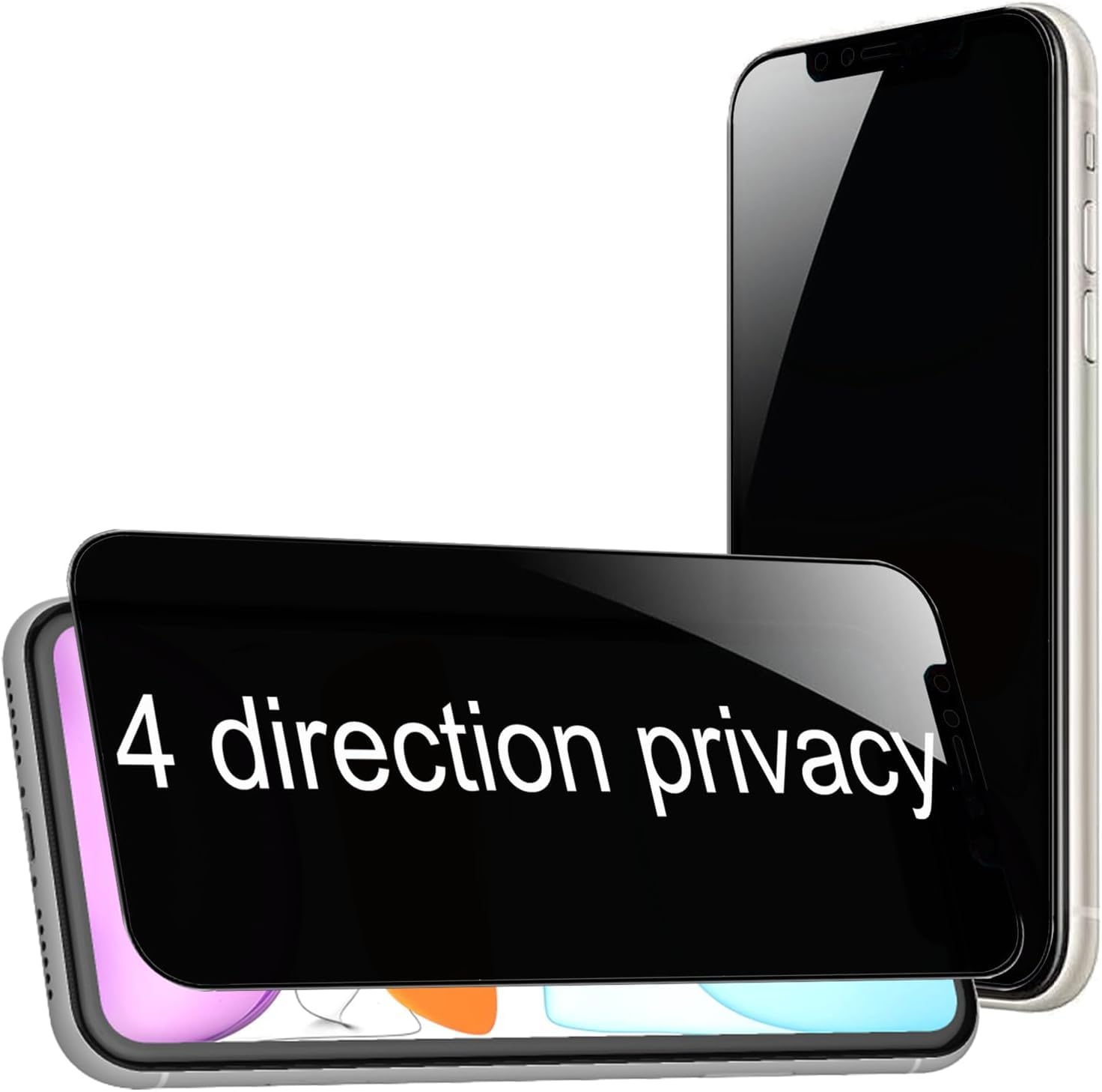 Anti-Spy 4-Way 360° True Privacy Tempered Glass Militry-Grade Protector for iPhone XR, iPhone 11,Case Friendly, 9H Hardness, Easy Installation-picture-31