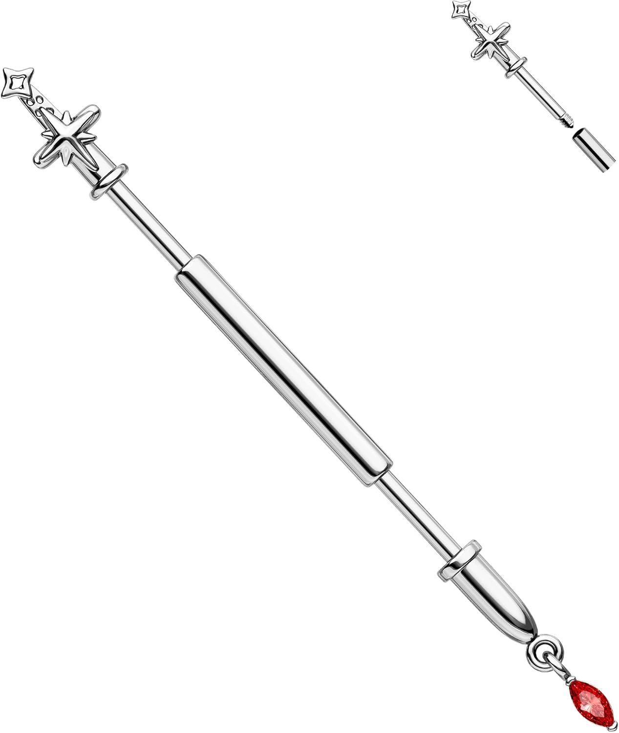 CM Crareesi Mania Dagger Industrial Barbells 14G Industrial Piercing Earring Studs 38mm Industrial Piercing Jewelry Dangle Cartilage Earrings