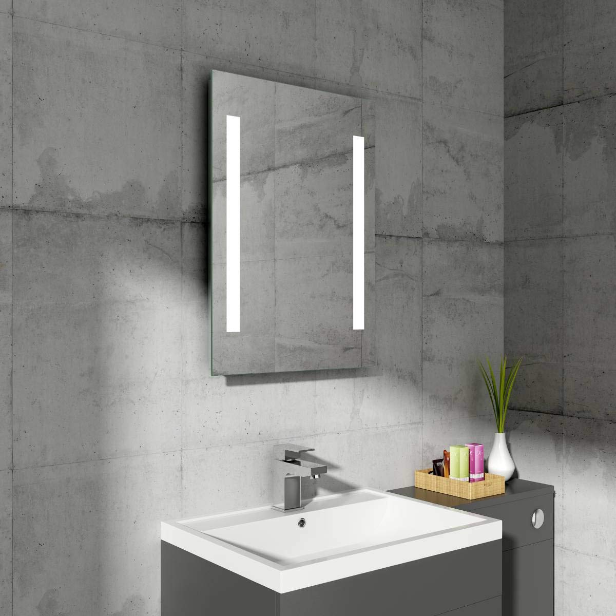 Aquariss 700 x 500mm Illuminated LED Bathroom Mirror with Demister IP44