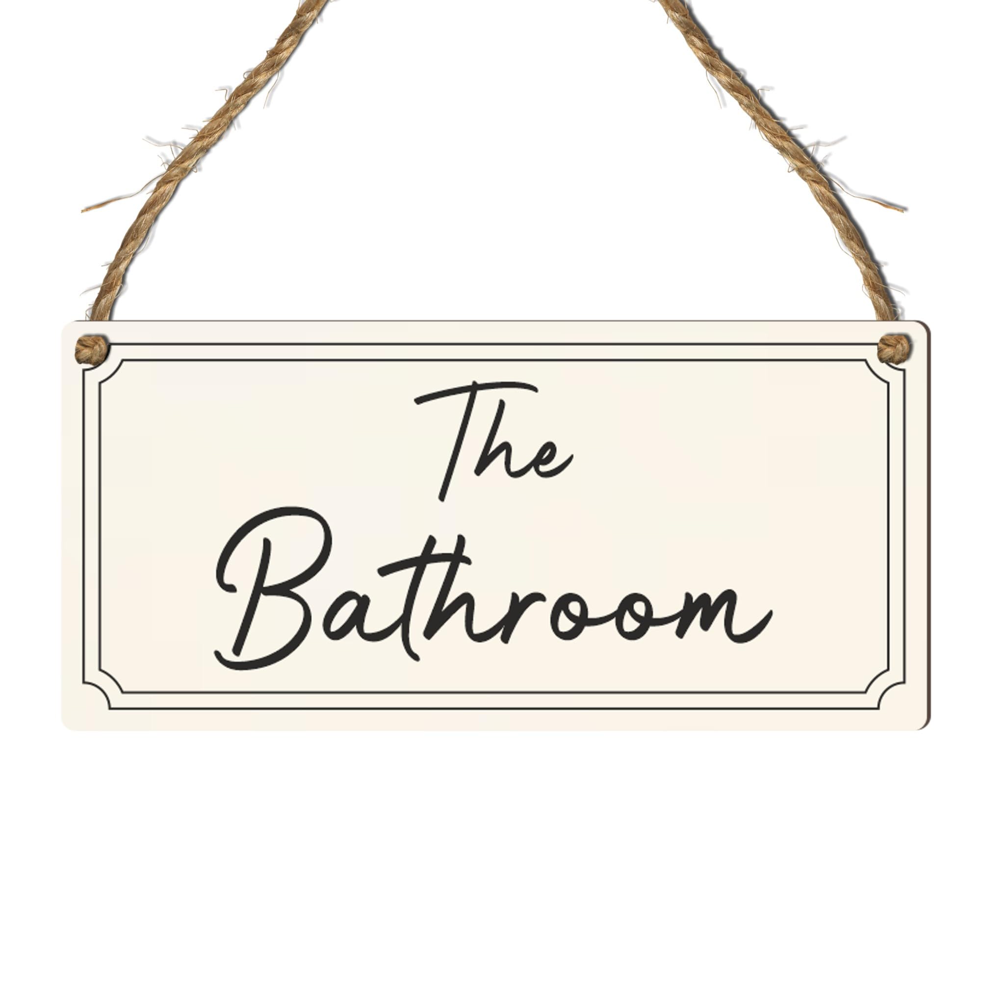 Elegant Private Room Door Sign – Classic Hanging Plaque for Bathroom, Toilet, or Loo – Vintage-Inspired Privacy Sign – Stylish Home & Business Decor (The Bathroom, XL: 38.5 cm (W) × 18.5 cm (H))