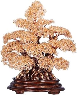 Crystal Tree Indoor Home Citrine Fortune Tree, Crystal Money Tree Office Decoration, Feng Shui Luck Tree Bonsai Tree Bonsai Tree