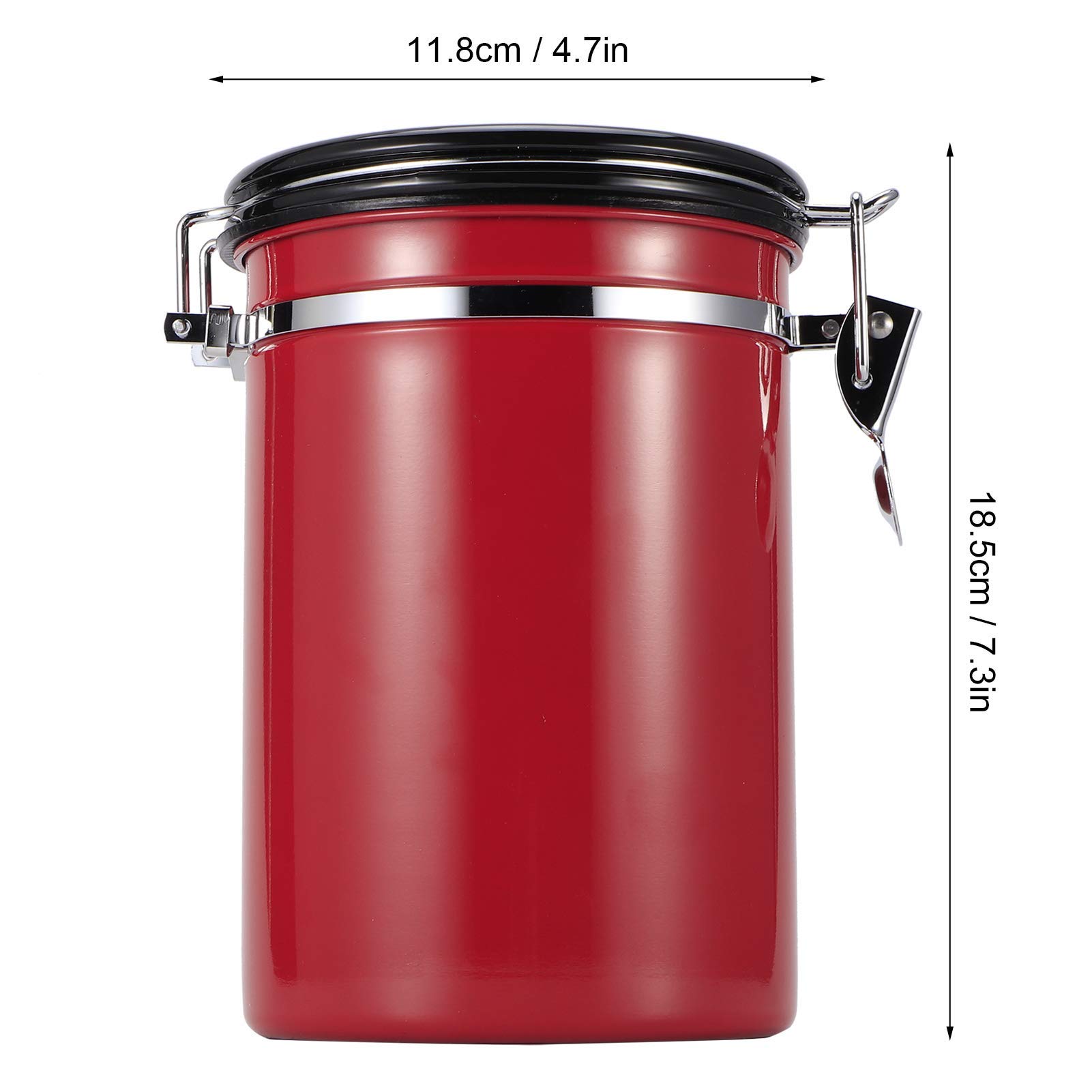 Roestvrijstalen Koffie Bus, 50.7 oz Luchtdichte Voedsel Opslag Containers Keuken Bussen voor Thee Meel Suiker Koffiebonen(Rood