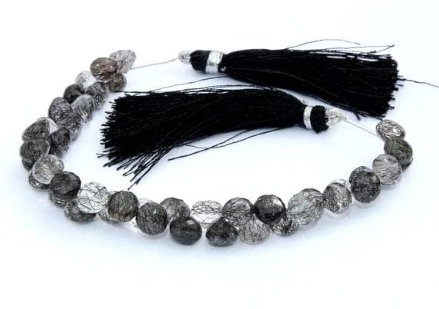 Quartz rutilé noir naturel LKBEADS en briolettes 4-6mm pour réparer et personnaliser vos colliers