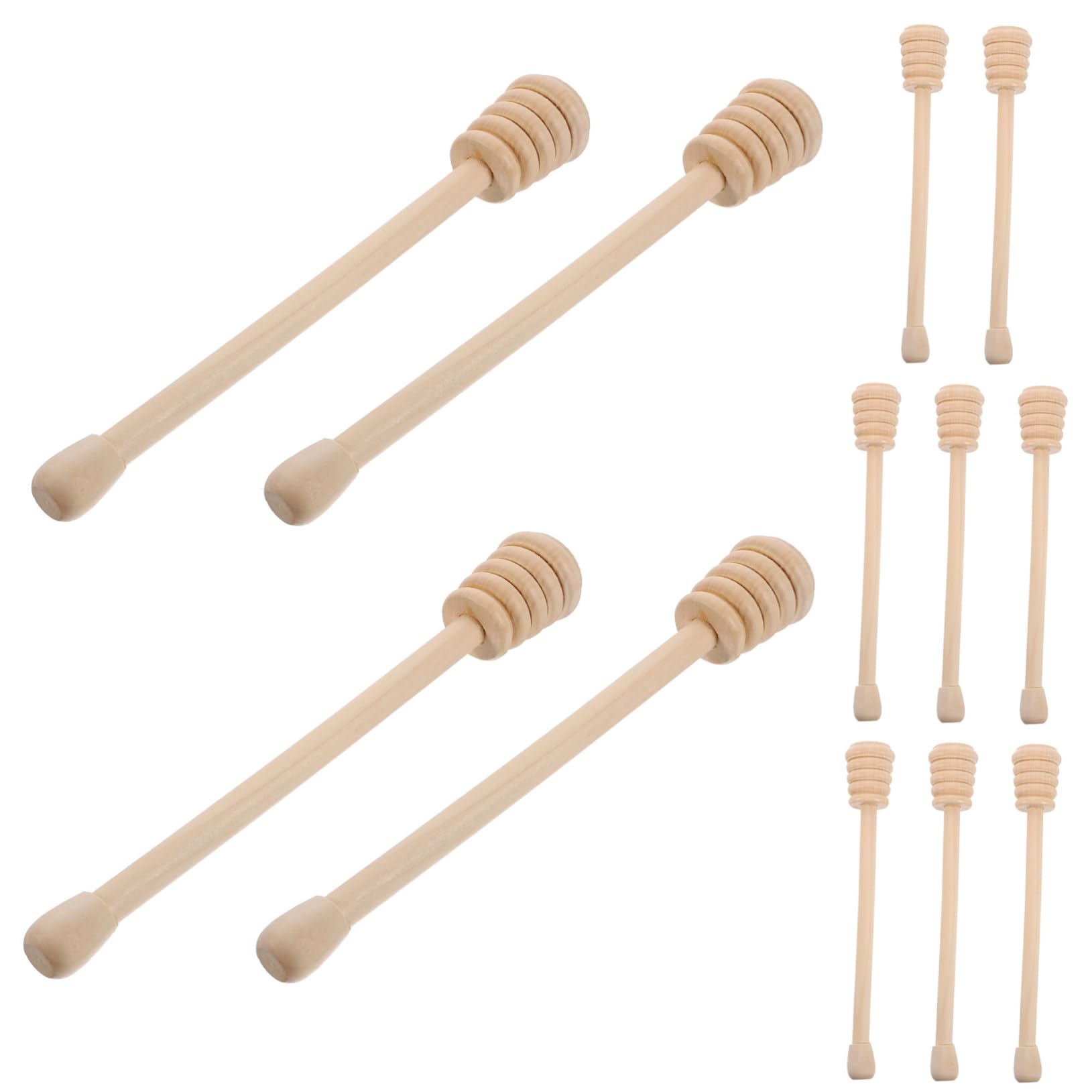 Mobestech 12Pcs Wooden Honey Dipper Sticks Easy to Clean Honey Stirring Rods for Cafe Hotel and Parties Honey Dippers for Home and Restaurant Use