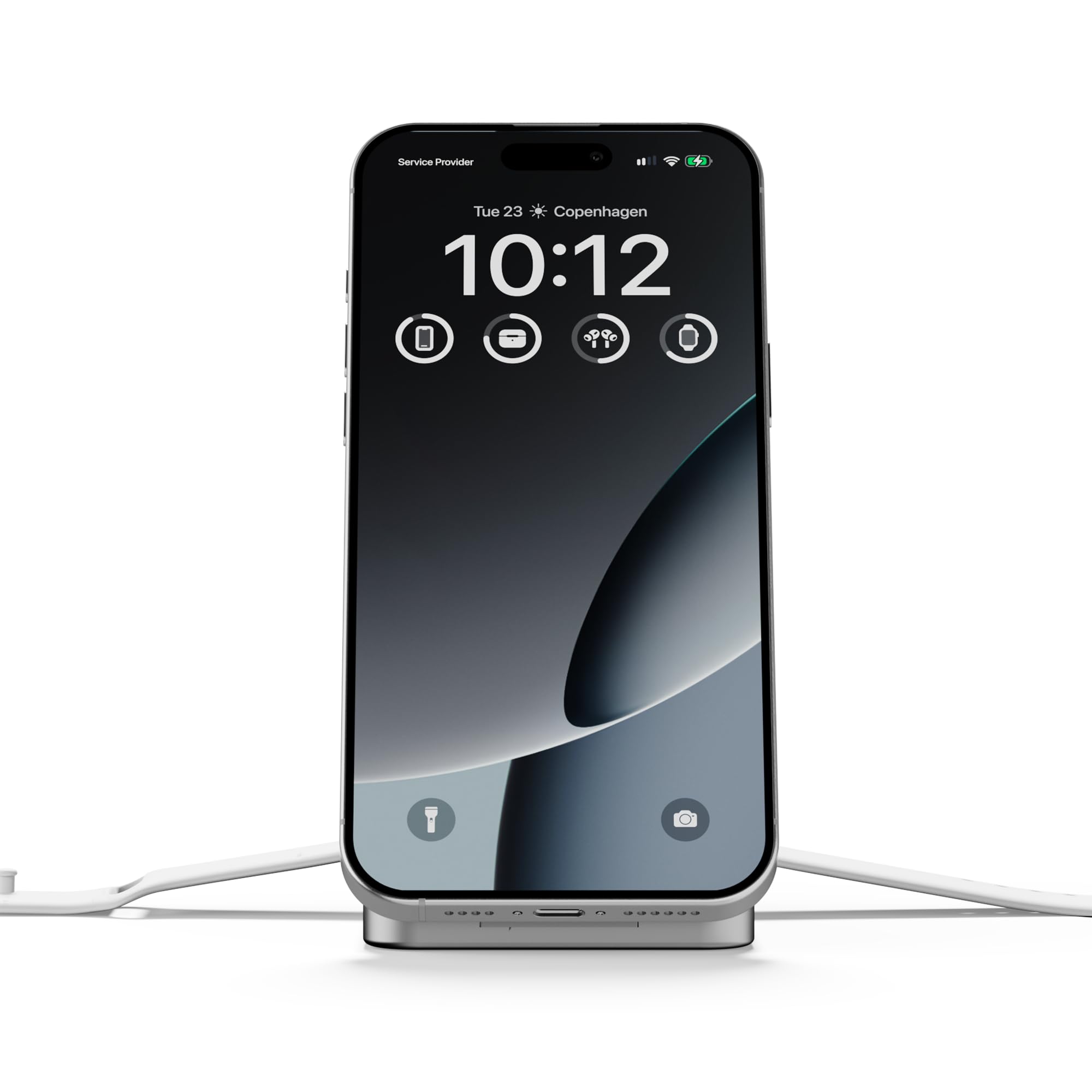 LINQ by Xtorm 3 w 1, magnetyczny bezprzewodowy bank i stojak 8000 mAh 20 W USB-C PD + wielokrotne ładowanie bezprzewodowe z recyklingu aluminium premium składany stojak do iPhone Watch AirPods srebrny