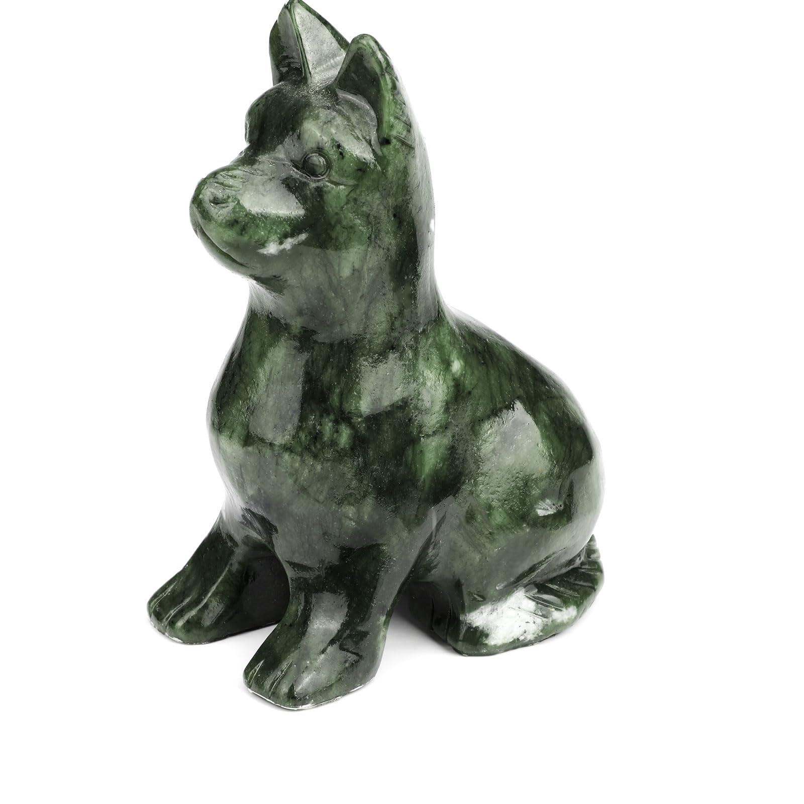 Statue de jade gemshan figurine chien idée cadeau déco originale