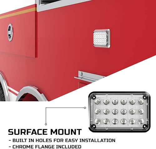 Miniatura 3 de Alpha-Z - Luces estroboscópicas de emergencia LED de ambulancia de 6 x 4 y luz de advertencia ultra delgada para camión de bomberos, rojorojo