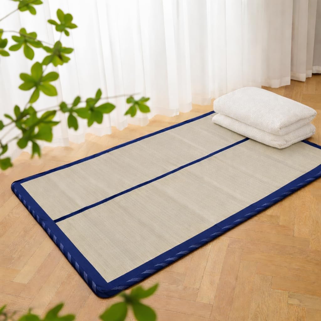 Houseables Tatami Mat, Tatami Mattress, Japanese Sleeping Mat, Full Size, 78x59, Rollup, Japanese Floor Mattress, Bamboo Sleeping Rug, Kotatsu Floor Bed, Futon, Goza, Traditional, Rush Grass, Portable