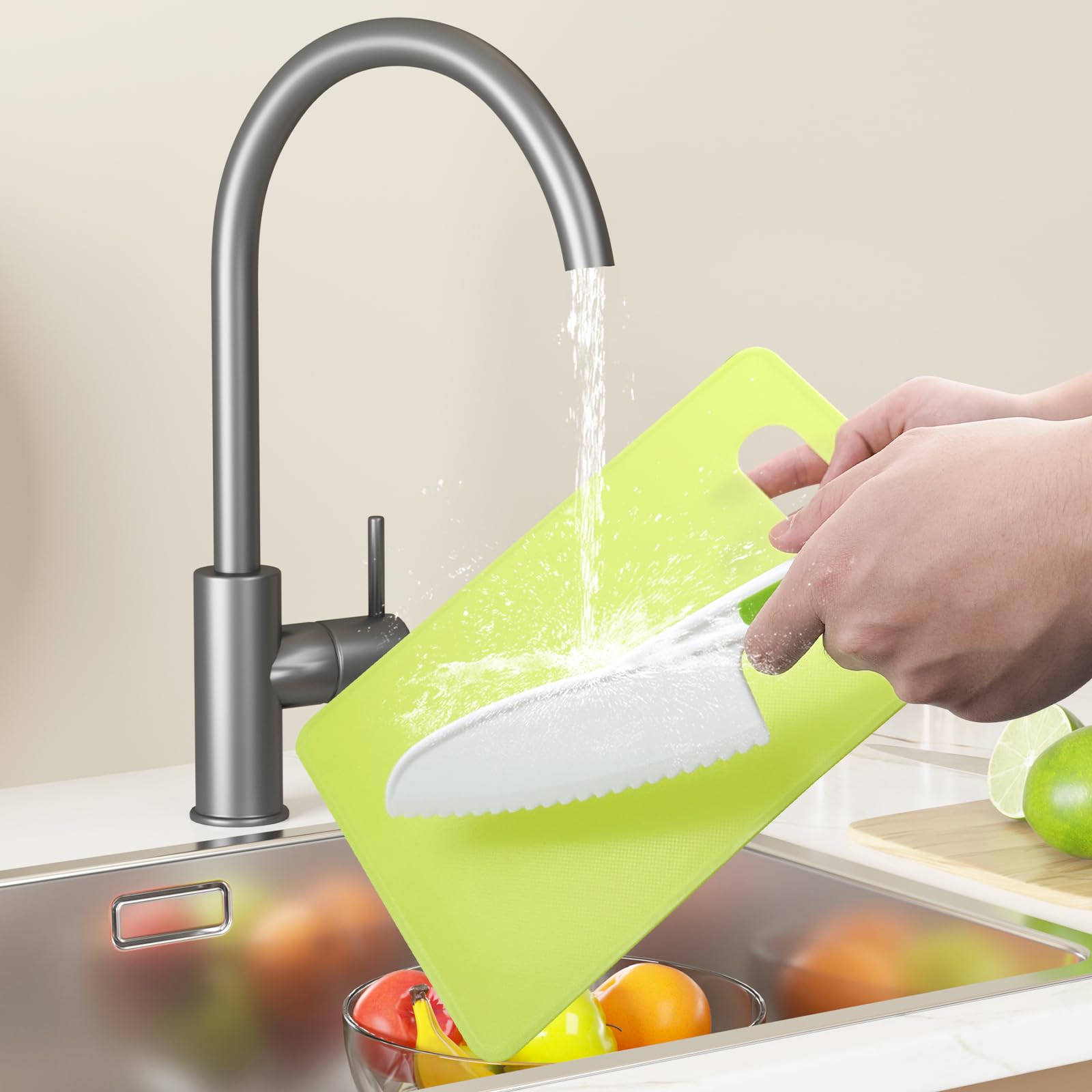 Set Couteaux Cuisine Enfants Lectorias - 24 Pièces - Couteaux Sécurisés Qui Ne Coupent Pas - Apprentissage Cuisine