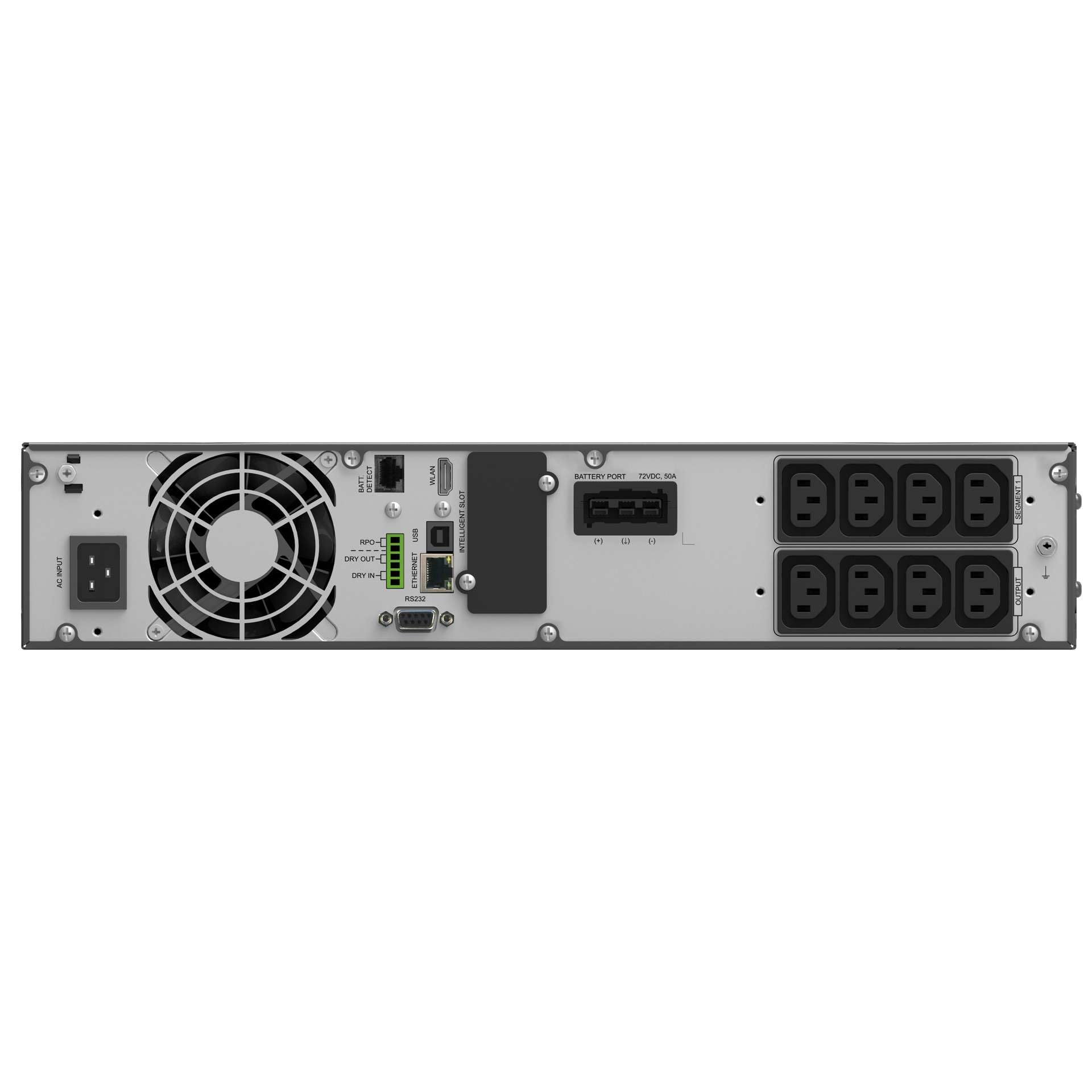 PowerWalker Gruppo di continuità VFI 3000 ICR IoT 3000w montaggio su rack (8 uscite IEC, fattore di potenza 1, batterie hot-swap, OBM)