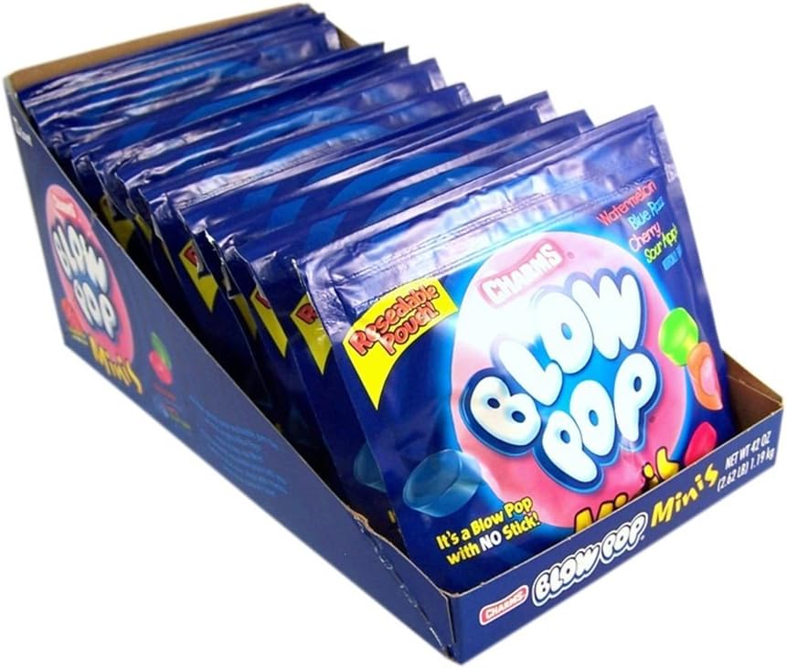 Blow Pops Minis Candy, 3.5 oz Resealable Pouch, Case of 12