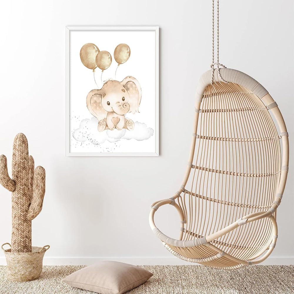 3 Poster Personalizzati Nomi Bambino - Tela 30x40cm, Design Orso Nuvola Stelle, Per Cameretta