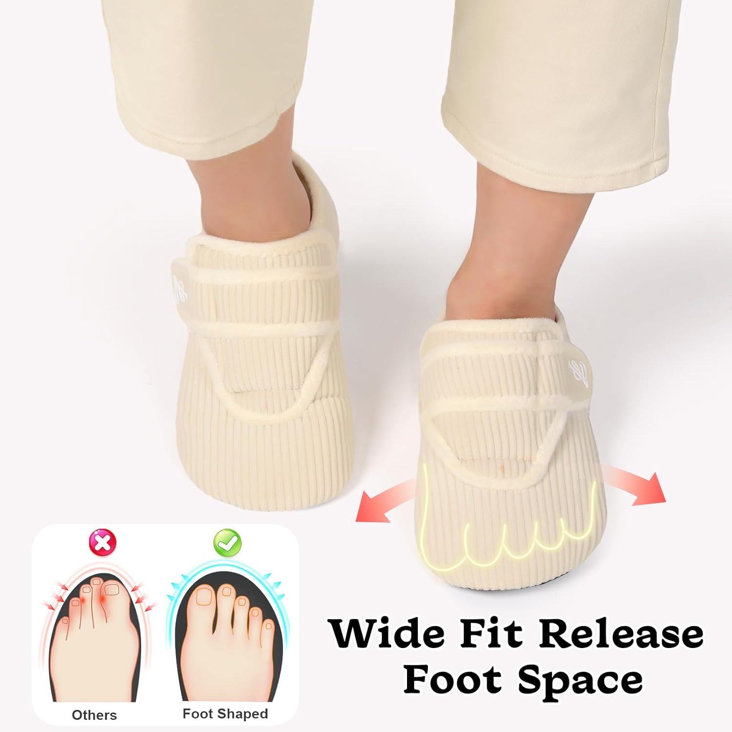 LeIsfIt Slippers for Women Men Soft House Slippers Wide Barefoot House Shoes Non-slip Slip on Slipper Shoes Comfy Adjustable for Home Bedroom Travel Yoga - Image 4