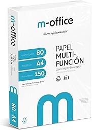 Pack Folios A4 80gr, paquet de 150 feuilles, papier multifonction pour imprimante jet d'encre et laser, feuilles A4 210 x 297 mm idéal pour le bureau et la maison · m-office (150 feuilles)